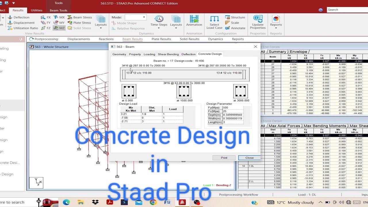 Concrete Design in Staad Pro [Staad Pro Advance connect Edition Tutorial-21]