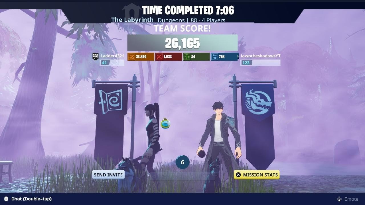 Duo leveling Fortnite dungeons 
