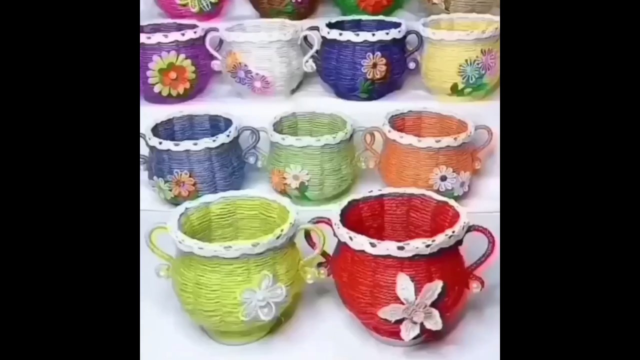 DIY vase | DIY basket Disposable Cups #handcraft #tutorial