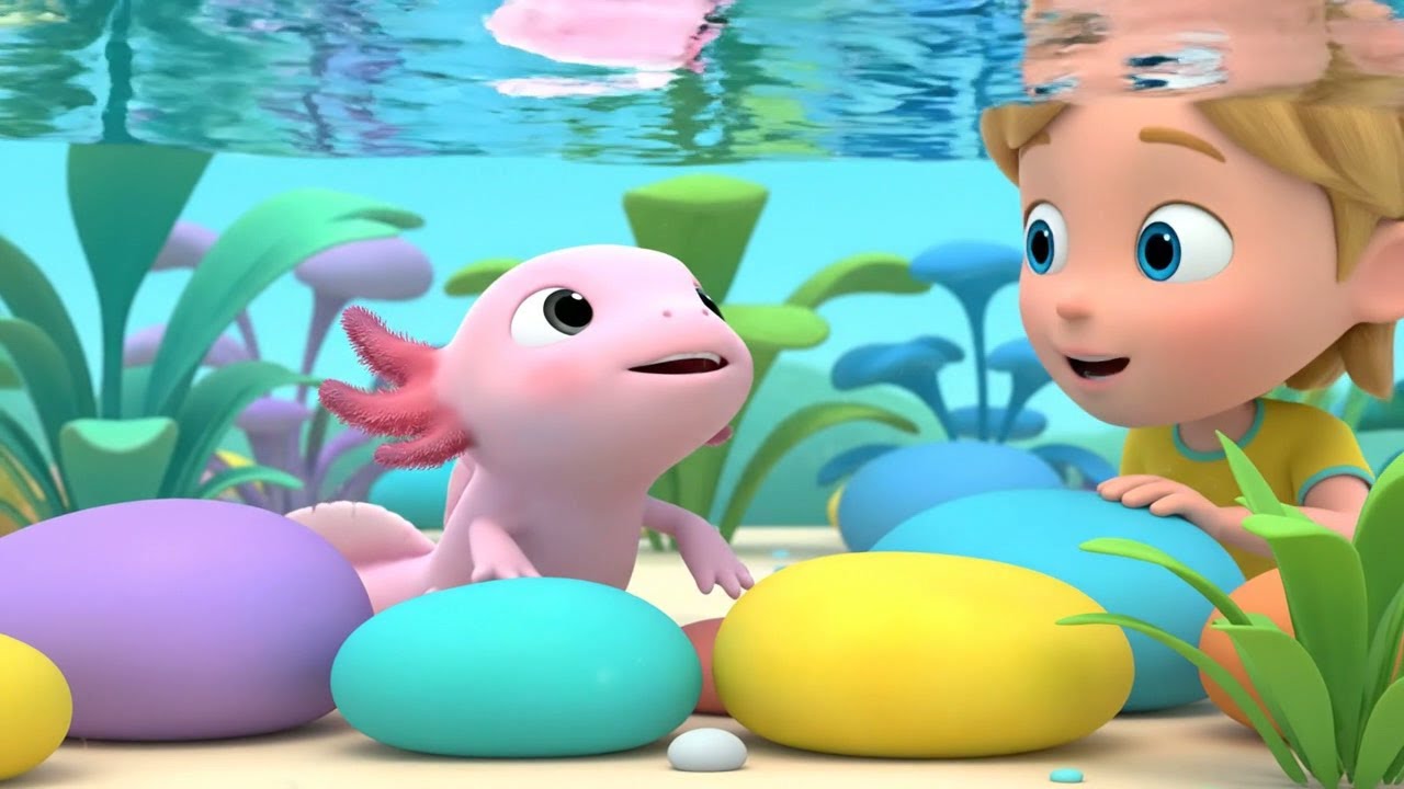 El tímido bebé ajolote se escondió en el estanque | Canción Divertida para Peques | Rimas Infantiles