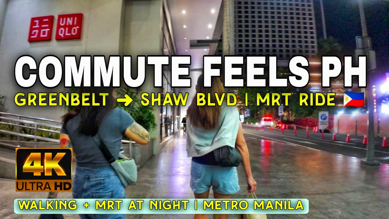 [4K UHD] Makati City Night Walk + MRT Ride To Shaw Boulevard Mandaluyong | Philippines Commute