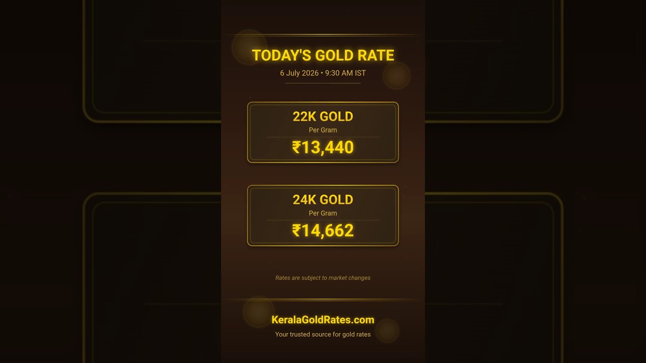 Kerala Gold Rate Today (6 July 2026) 💰 | 22K & 24K Gold Price Today in Kerala #gold #kerala
