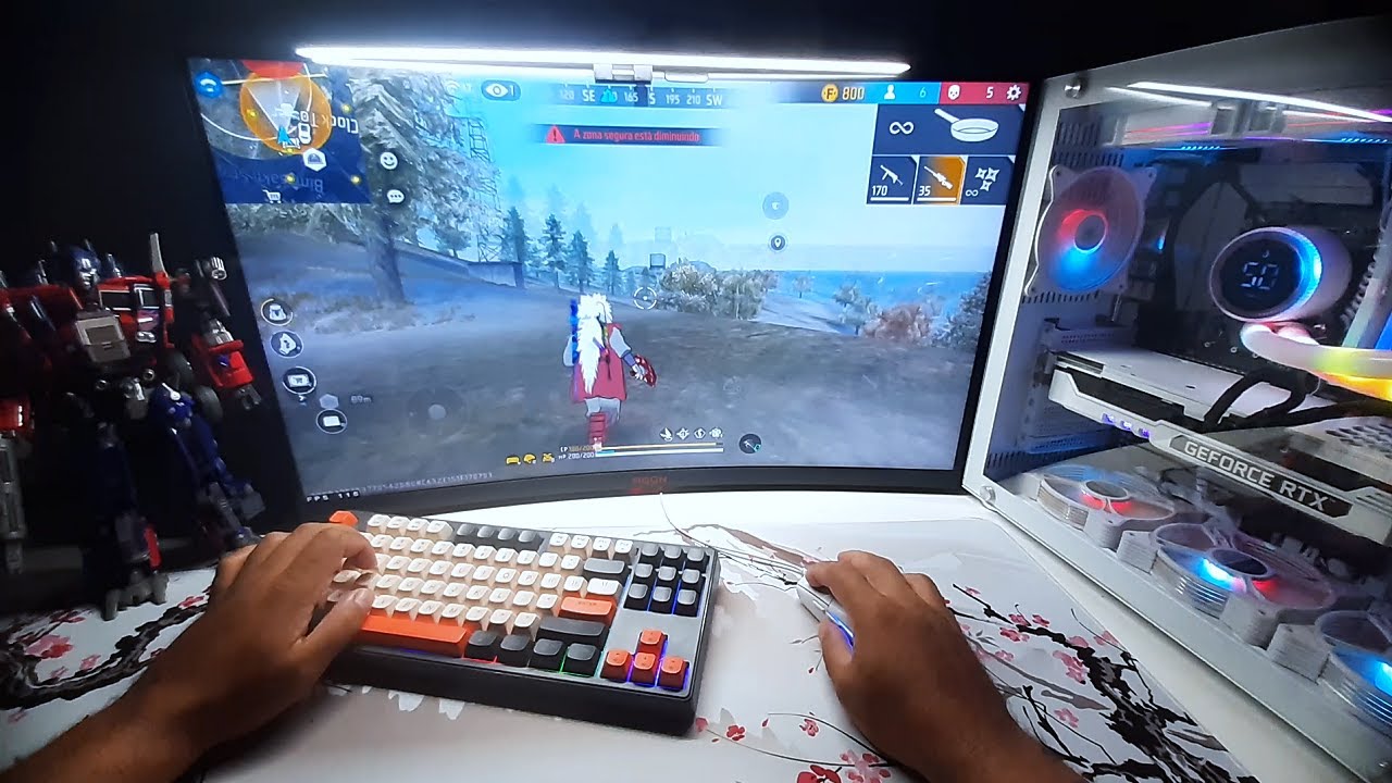 FREE FIRE NA VISÃO DE UM PC 😴🌿 ASMR Pegando Jiraiya (POV) Handcam