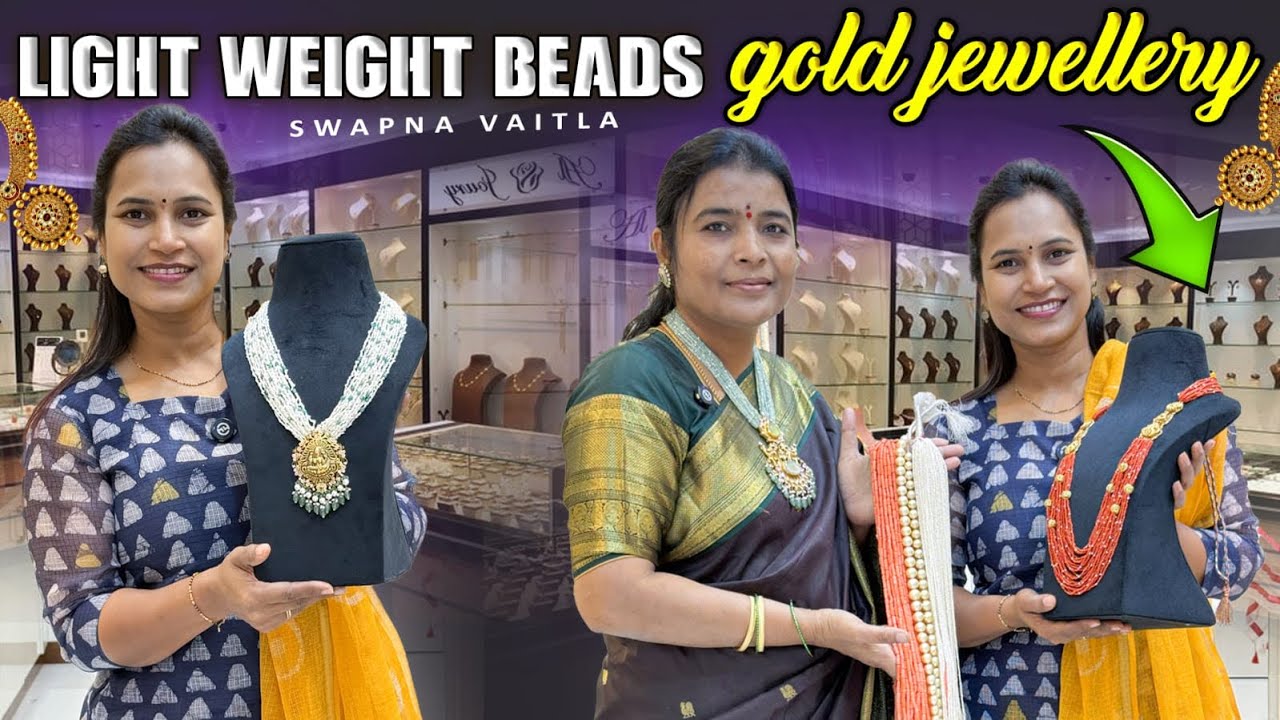 Light weight Beads & Gold Jewellery||@swapnavaitla ||#youtube #foryou #fun #beads #jewellery