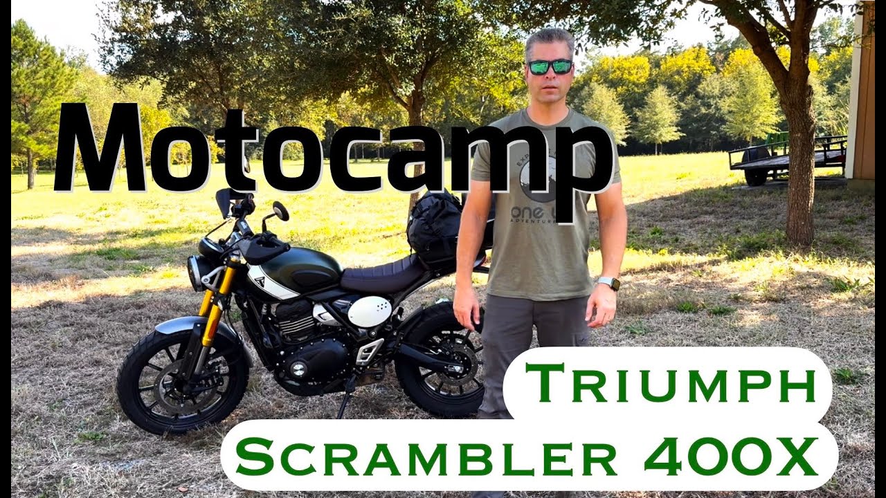 Motocamping on Triumph Scrambler 400X - Badin Lake, North Carolina