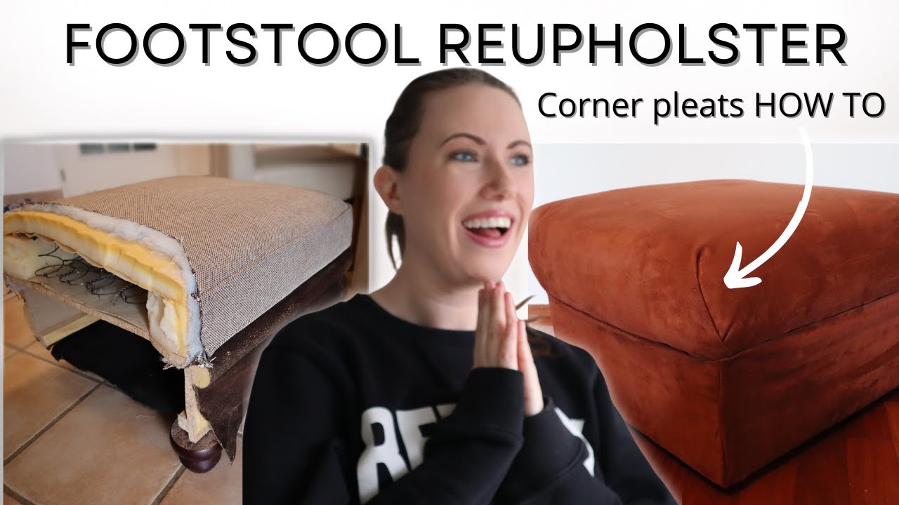 How to upholster a footstool easy and beginner friendly