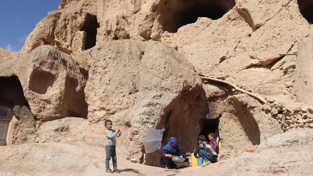 Living In A Cave | Living like 2000 Years Ago | Historical Buddhist cave|Village life in Afghanistan