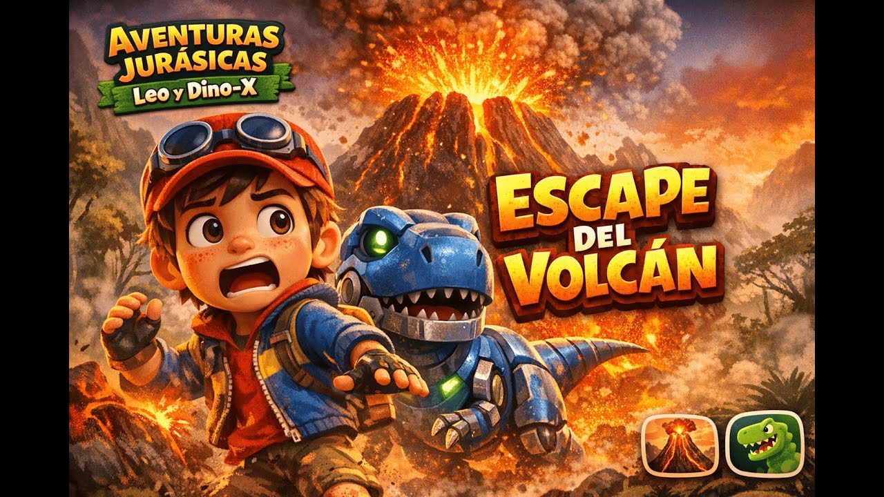 Aventuras Jurásicas | Leo y Dino-X 🦖EP1– Escape del Volcán 🌋