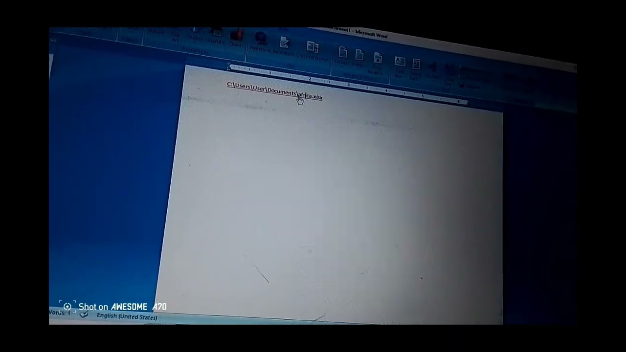 Insert Hyperlink, bookmark etc