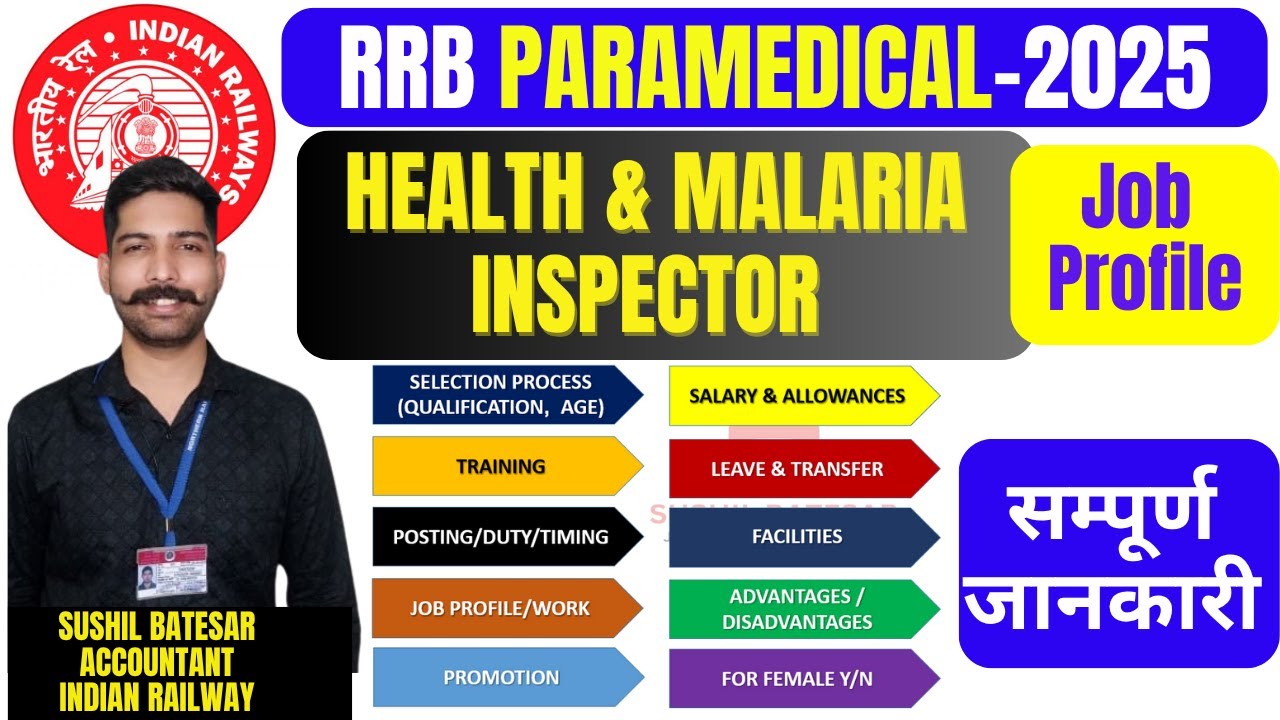 Railway Health and Malaria Inspector Job Profile | RRB Paramedical 2025 | RRB Paramedical vacancy