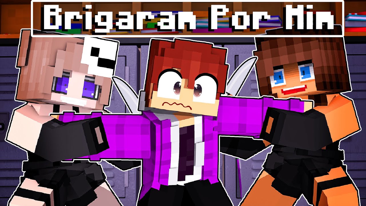 DUAS YANDERES BRIGARAM por MIM na ESCOLA de YANDERES no Minecraft