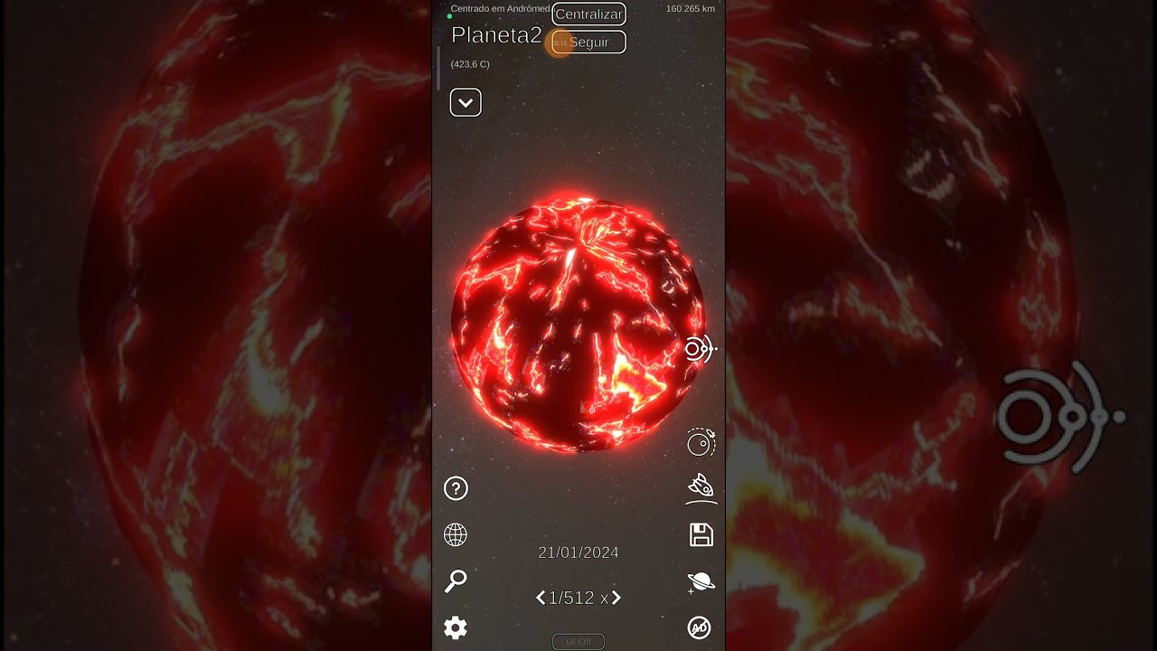 criei um sistema solar gigante na galáxia andrômeda no simulador de sistema solar