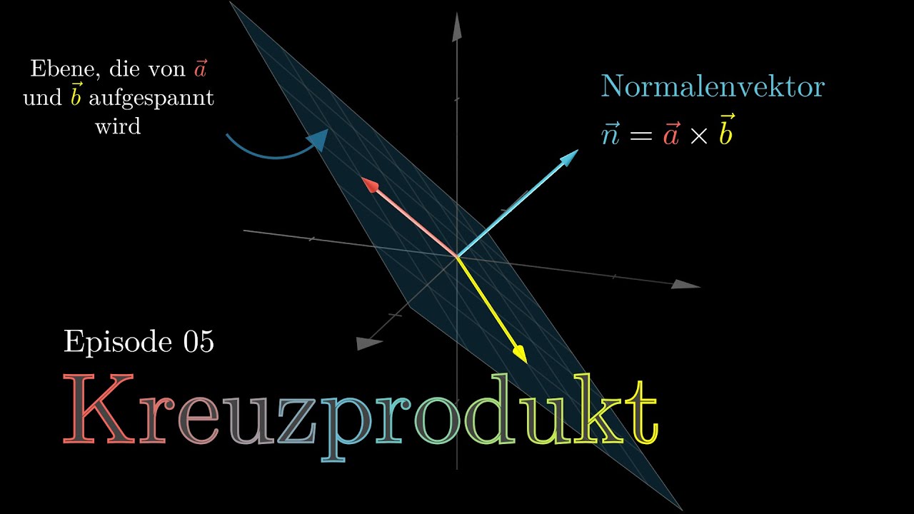 Kreuzprodukt zweier Vektoren, Normalenvektor - Rechnen mit Vektoren E05 | Visual X