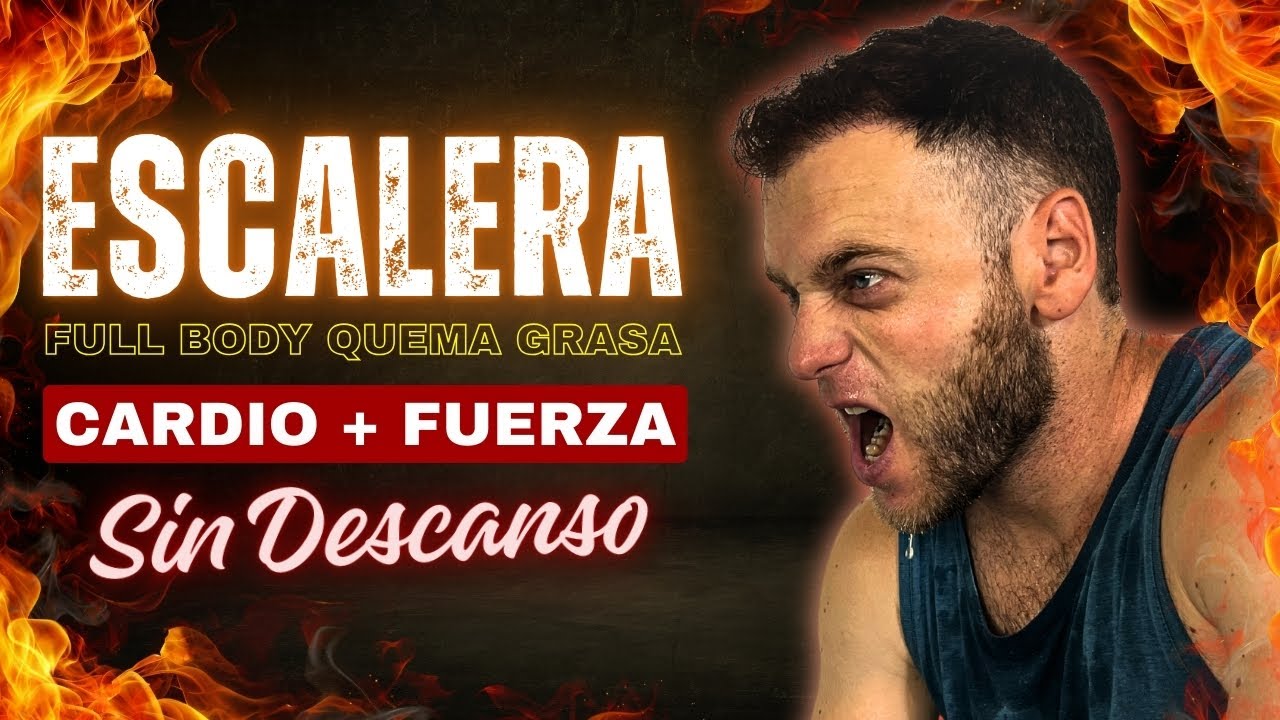 Rutina ESCALERA 45 Min 🔥 Cardio + Fuerza Sin Parar | Entrenamiento en Casa Full Body Quema Grasa