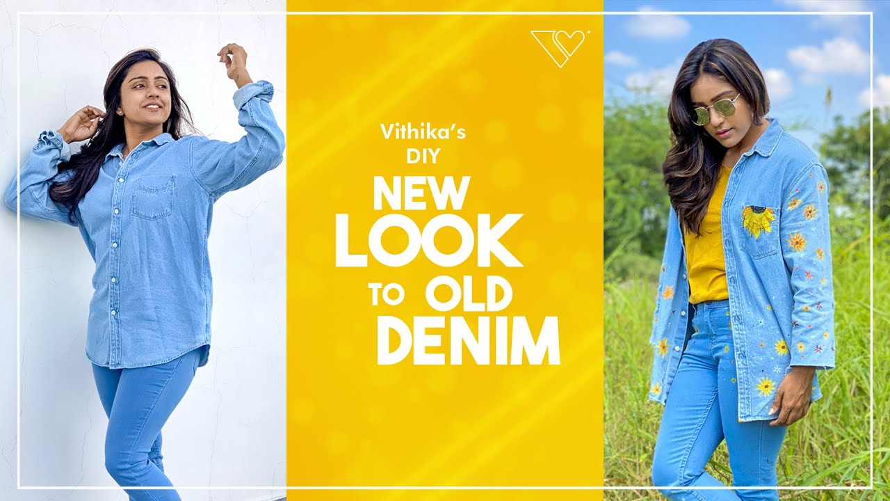 Vithika&rsquo;s DIY | New Look To Old Denim | Most Easy Way | Fabric painting | Vithika Sheru | EP-15
