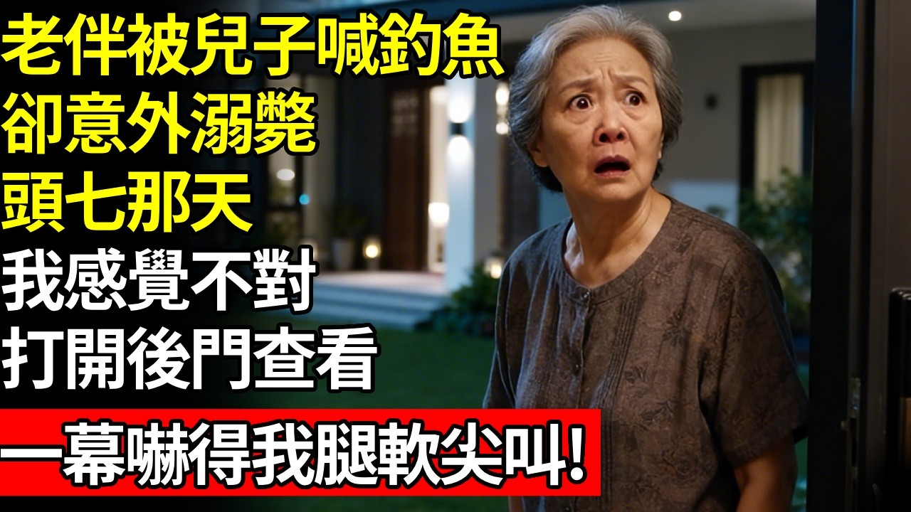 老伴被兒子喊去釣魚，卻意外溺水身亡，頭七那天，我感覺不對，打開後門查看，眼前一幕我嚇到尖叫# 養老 #人間家事# 晚年真相#不肖子孫