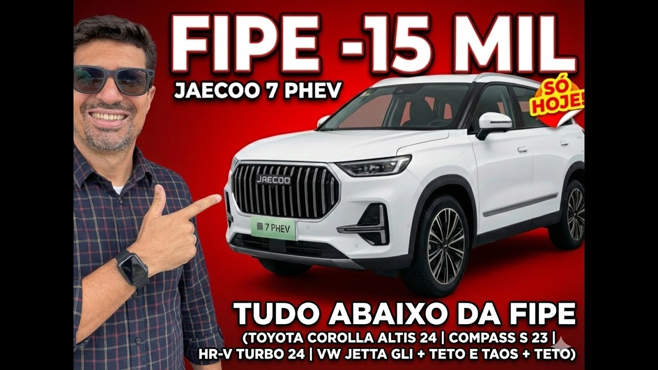 JAECOO 7 PHEV 2025 com 4.227 km (R$15 MIL abaixo da FIPE) + 10 OFERTAS!
