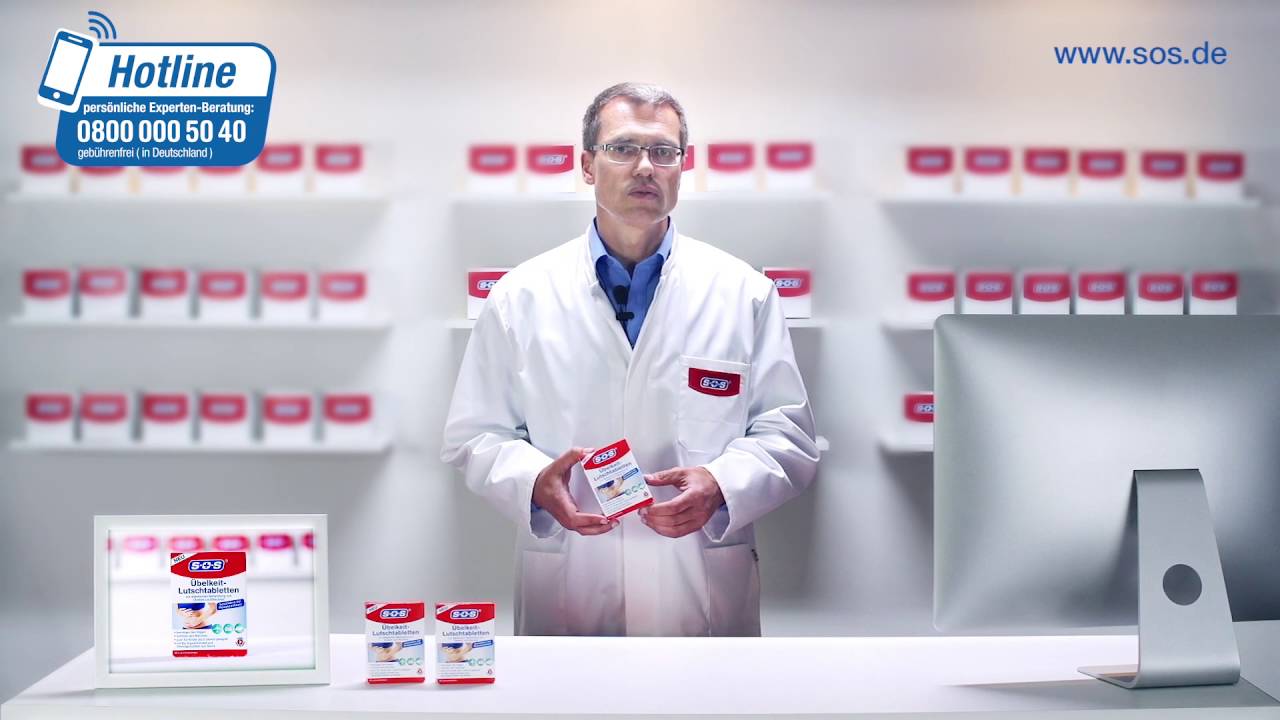 SOS &Uuml;belkeit-Lutschtabletten zur di&auml;tischen Behandlung von &Uuml;belkeit und Brechreiz