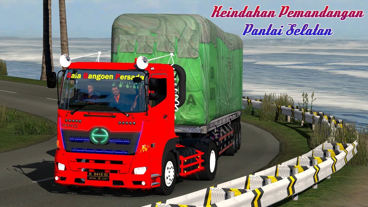 Trailer Siba Surya naik di tanjakan Pinggir Pantai Suos Corr