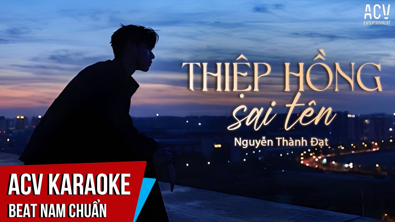 KARAOKE | Thiệp Hồng Sai Tên - Nguyễn Thành Đạt  | Beat Tone Nam Chuẩn