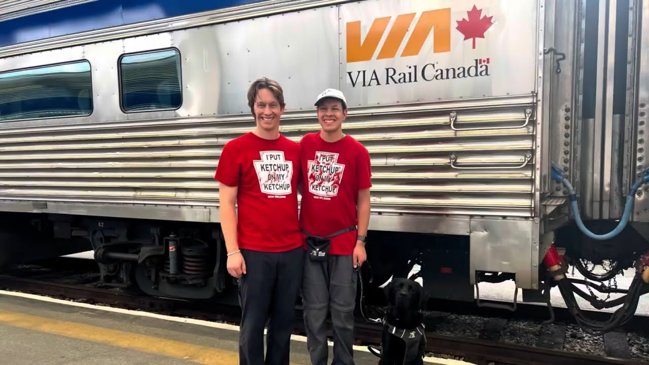 VIA Rail Train Trip with my brother Jonathan & my first guide dog petie in 2024