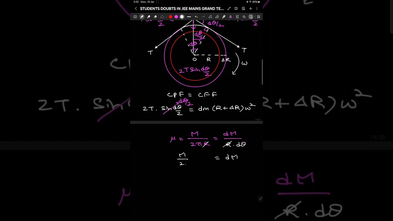 A uniform thin circular rubber band of mass M and spring constant K has an original radius R. Now it