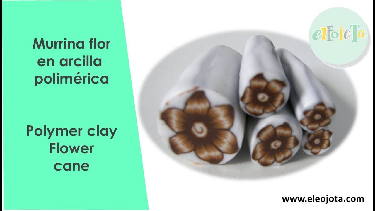 Murrina flor marr&oacute;n en arcilla polim&eacute;rica | ELEOJOTA00