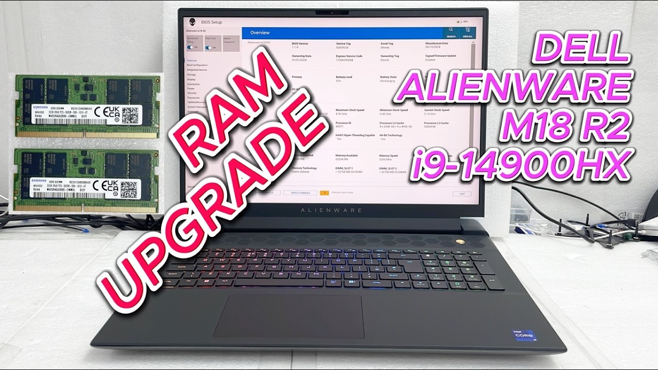 Dell Alienware M18 R2 i9-14900HX RAM upgrade | Dell Alienware M18 R2 i9 14Th Gen
