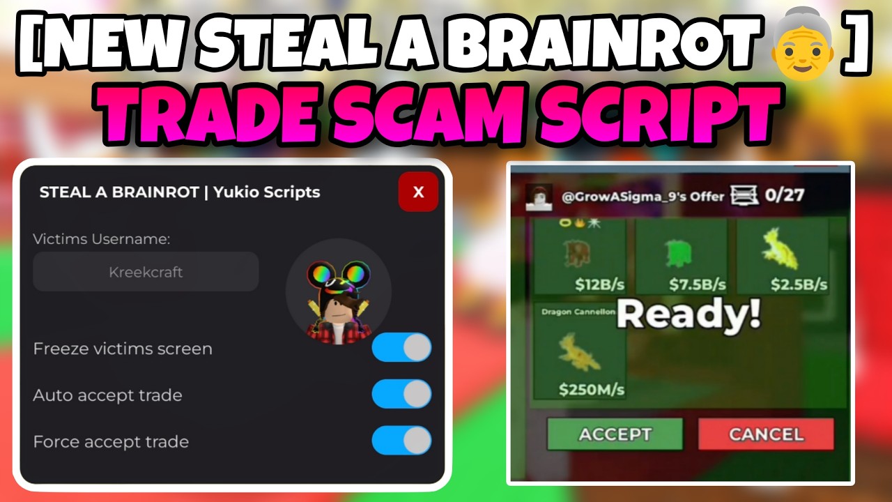 [New⚜️] Steal a Brainrot Script | TRADE SCAM SCRIPT | Keyless🔥