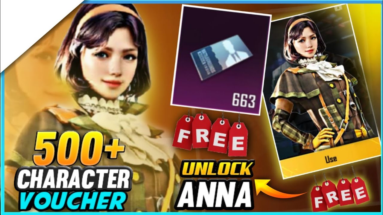 Get 500 Character voucher || New Anna character voucher event 🔥in pubg mobile