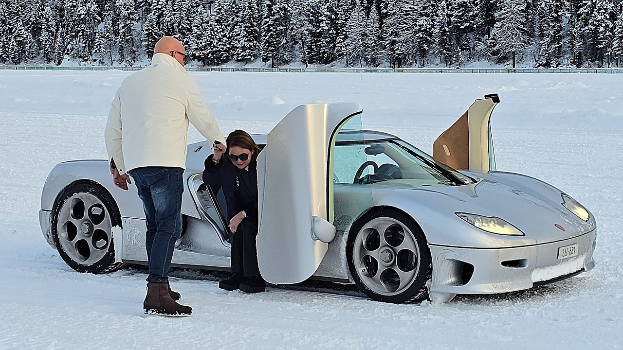 Christian Von Koenigsegg CRASH his very expensive CC8S at THE ICE St.Moritz 2026