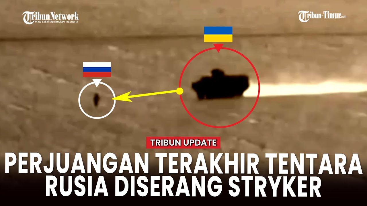Detik-detik Kendaraan Stryker Ukraina Buru, Tembak hingga Lindas Pasukan Rusia