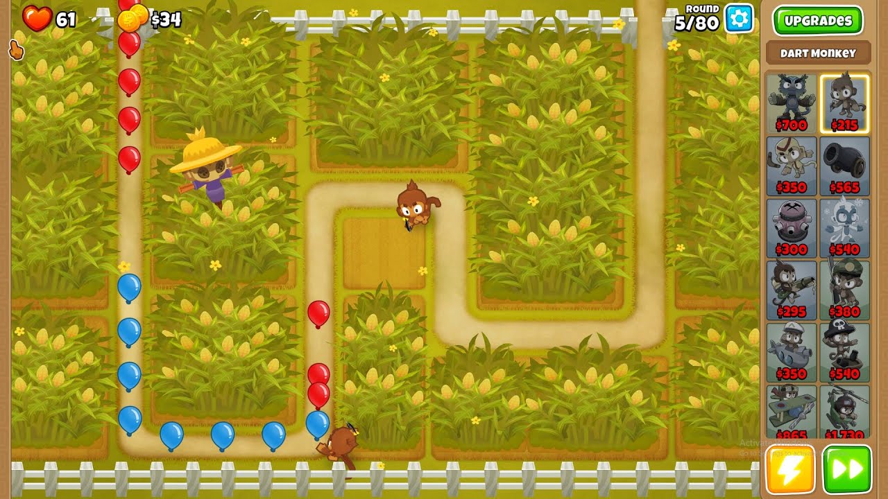 Bloons TD 6 - UPDATED Half Cash - Cornfield - No Monkey Knowledge, Continues and Powers (29.4 patch)