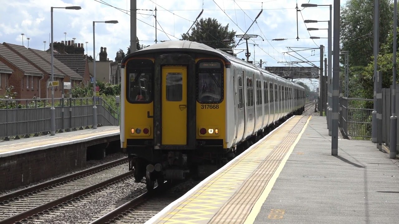 Greater Anglia trains at Enfield Lock 18th August 2017