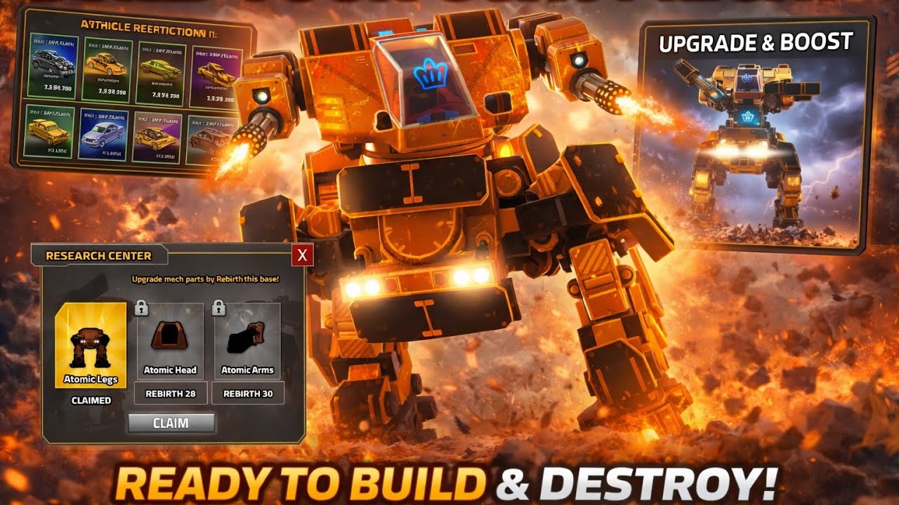 Military Tycoon Atomic Mech Review from the New Mech Base For 30 rebirths 