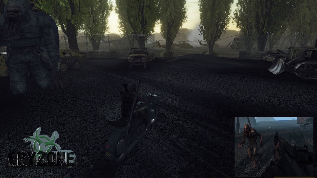 Crysis 1 Моды .Cryzone Sector 23 билд   .На мотоцикле по зоне