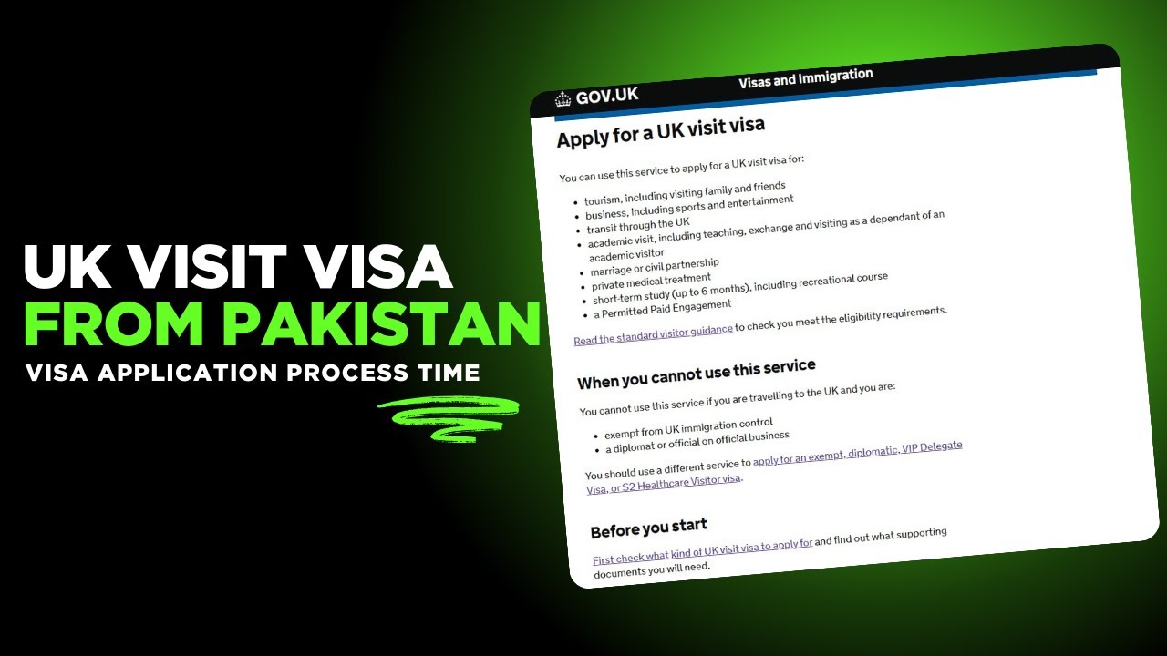 UK Visit Visa Processing Time - UK Visa Application Process From Pakistan
