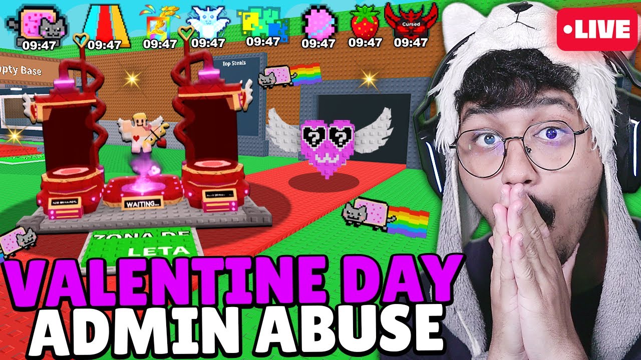 🔴 ADMIN ABUSE AGORA! ATUALIZA&Ccedil;&Atilde;O VALENTINE DAY do STEAL a BRAINROT! + ESCAPE TSUNAMI BRAINROTS!