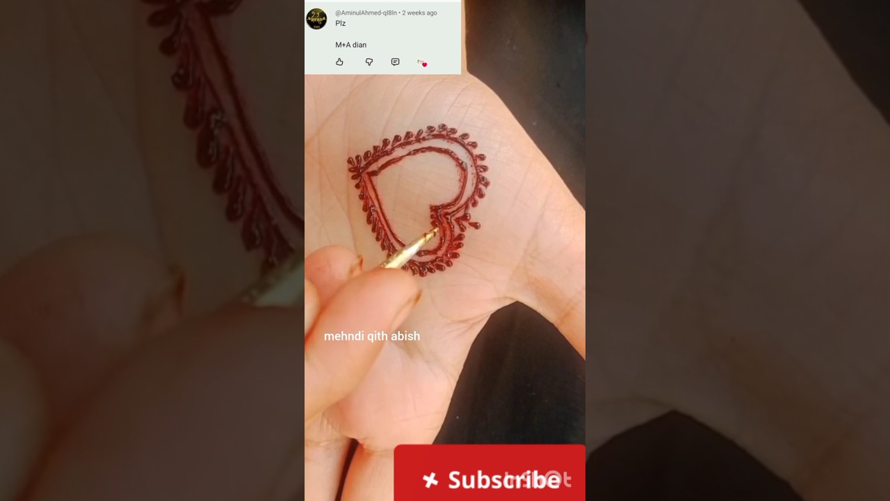 Heart ❤️shape mehndi design,M❤️A letter tattoo design