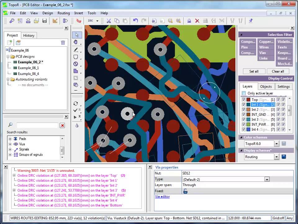 CAD TopoR 6.0: alignment signal delay