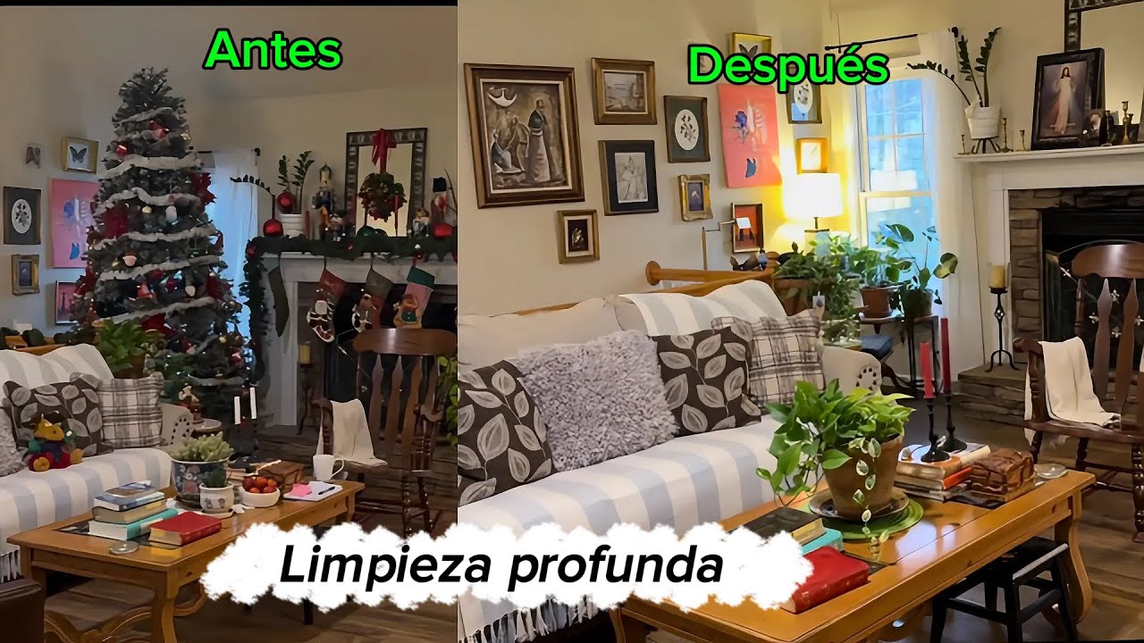 Limpieza profunda de mi sala después de Navidad | Reset del hogar
