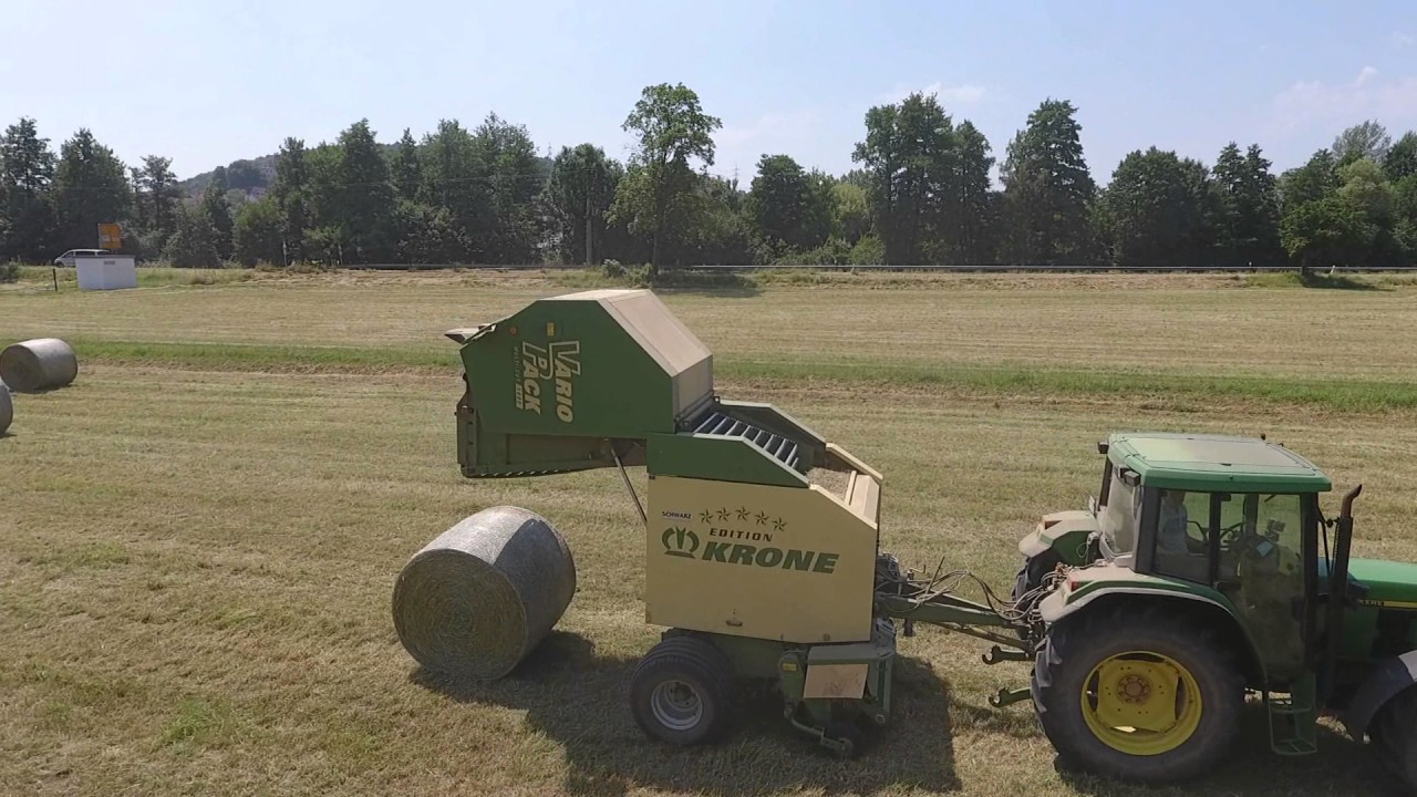 John Deere 6410 & KRONE VARIO PACK 1800 MultiCut MC beim Heuballen pressen *HD* Hay Balers
