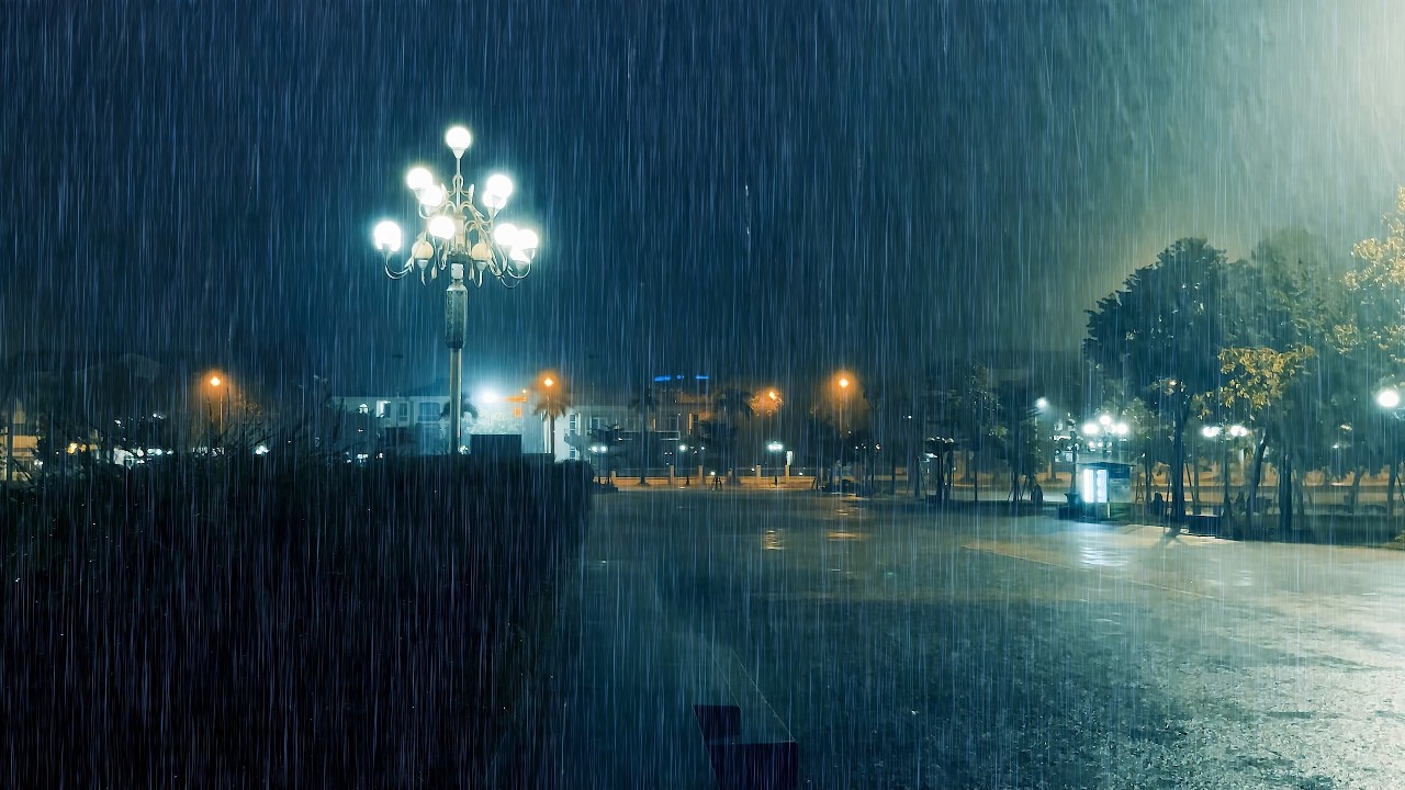 Late Night Thunderstorm and Soft Thunder in the Silent Space - Rain Sounds for Relax and Deep Sleep