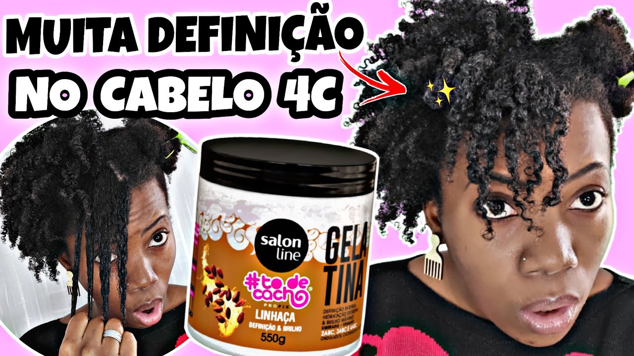 FINALIZAÇÃO COM A NOVA GELATINA LINHAÇA SALON LINE DEFINIÇÃO E BRILHO - Cabelo Crespo