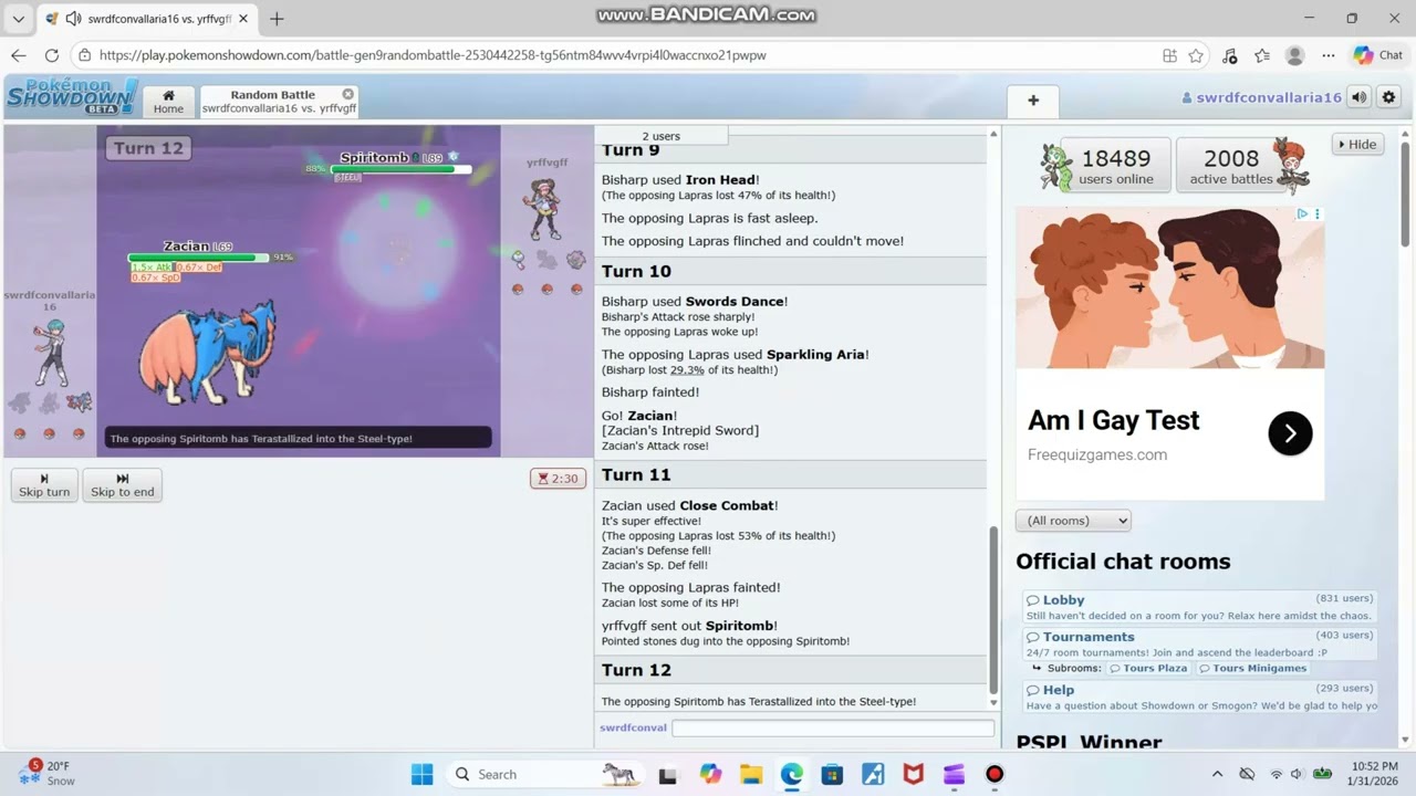Pokémon Showdown Random battles (75)