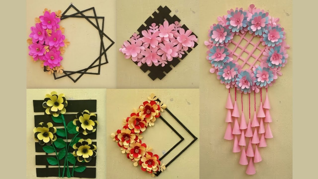 Simple Flower Wall Hanging| Wall Hanging ideas| Paper Flower Craft ideas 