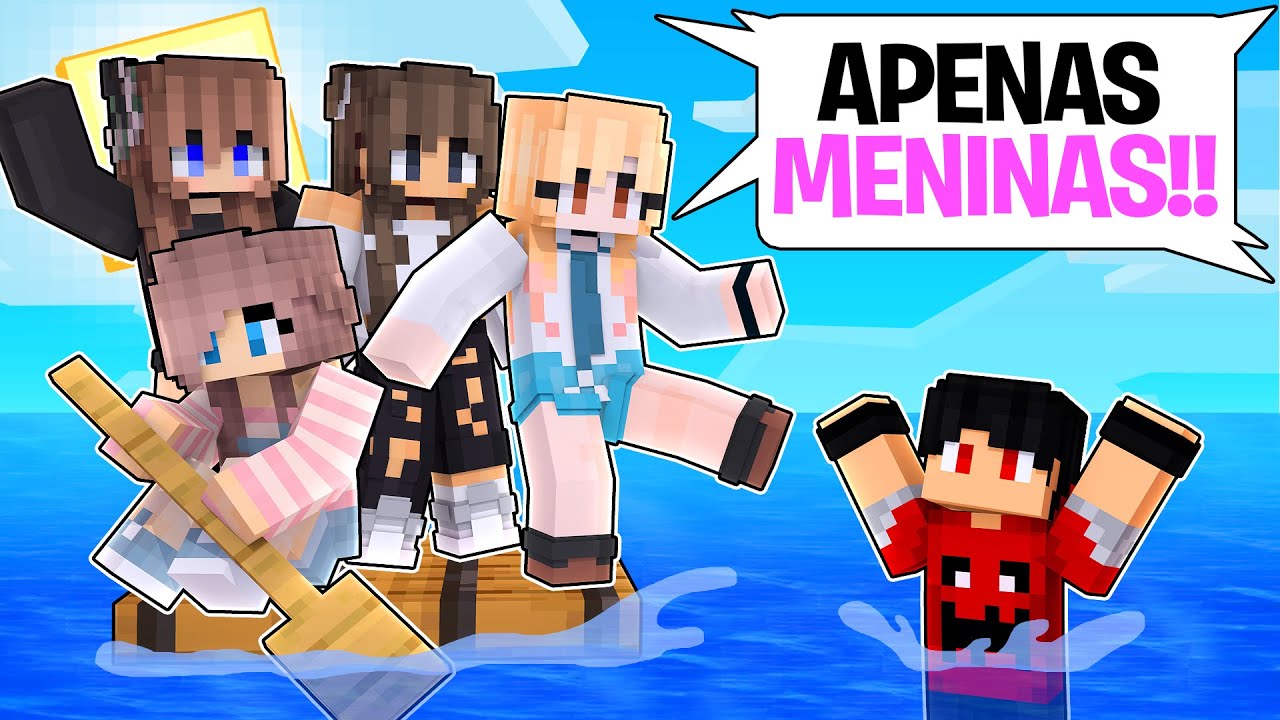 P3DRU foi para UMA JANGADA só DE MENINAS no Minecraft