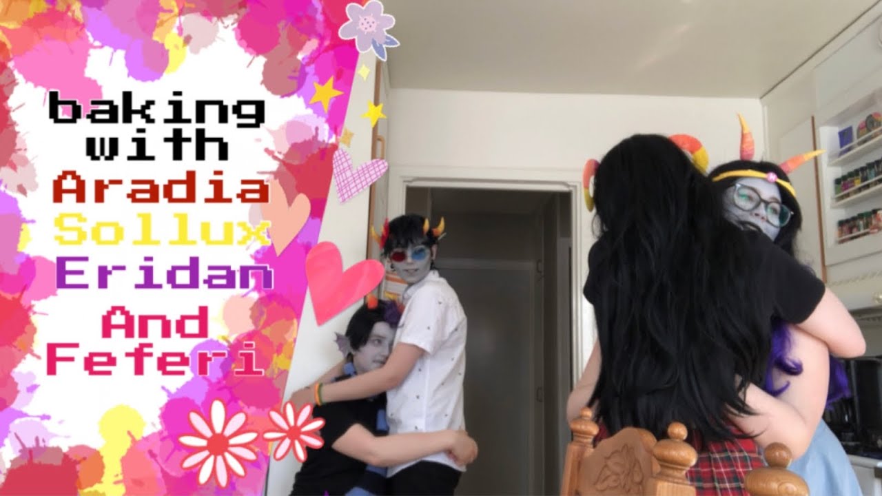 Aradia, Sollux, Eridan and Feferi baking