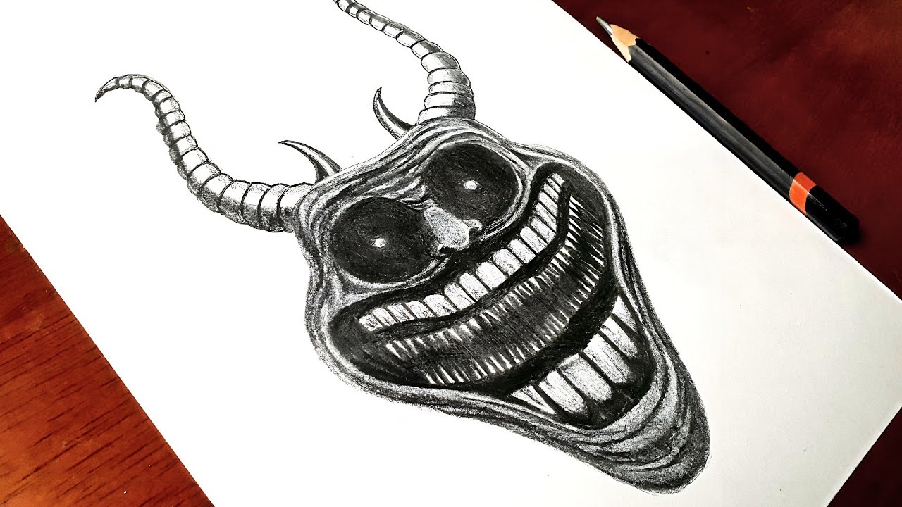 How to Draw Scary Troll Face Step by Step - Drawing Troll Face Tutorial