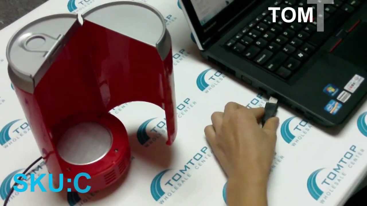 TOMTOP Wholesale Red Mini USB PC Fridge Beverage Drink Cans Cooler & Warmer